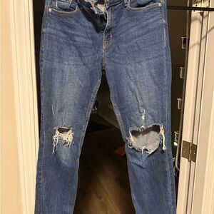 Old Navy Blue Distressed Boyfriend Jeans